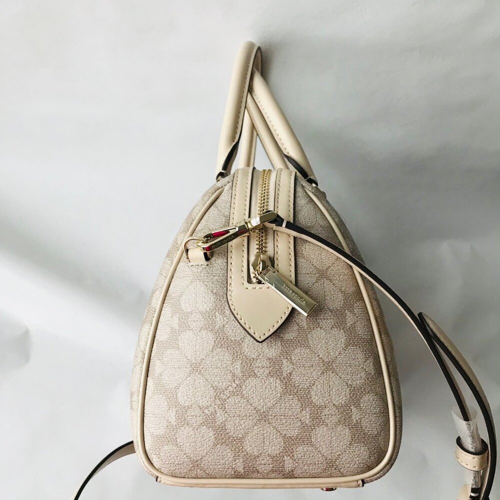 KATE SPADE Signature Spade Flower pv Large Duffle Crossbody Tote Bag $429 - Picture 5 of 10